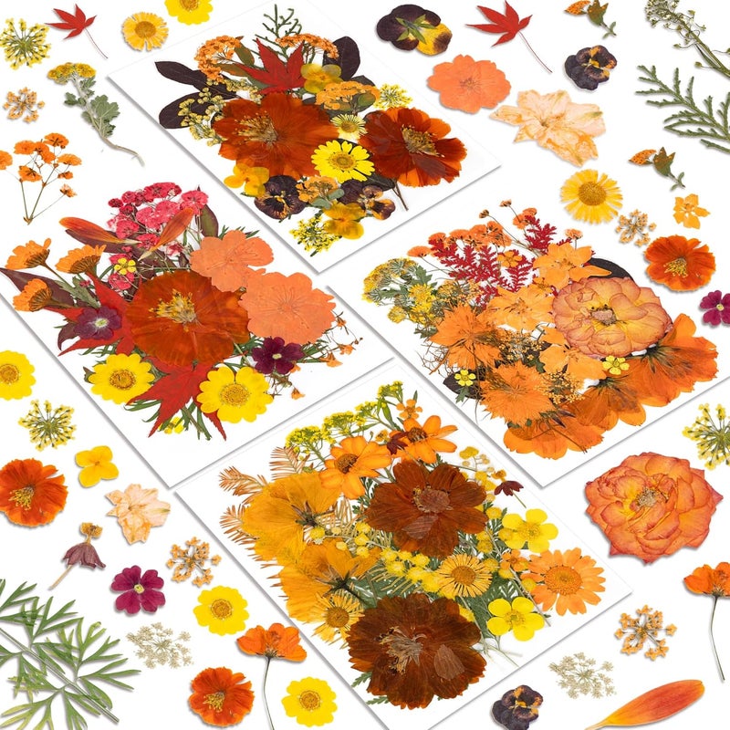 Resiners Dried Flowers, 100Pcs Pressed Flowers for Craft Real Natural Dried Flowers Dry Leaves Kit for DIY Making Crafts Resin Soap Candle Scrapbook Supplies Card Making Jewelry - Image 1